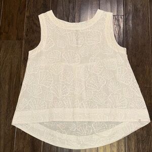 West Indies Wear Chic Creamy White Shell Pattern Tank Blouse